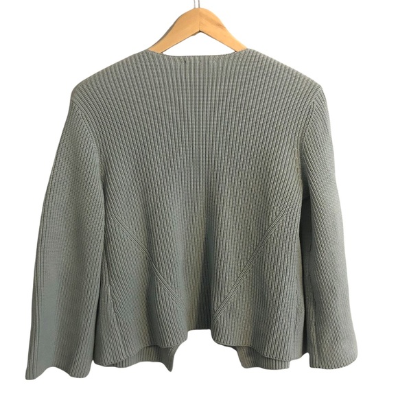 Eileen Fisher Bell Sleeve Organic Cotton Open Ribbed Cardigan size small - Picture 3 of 7